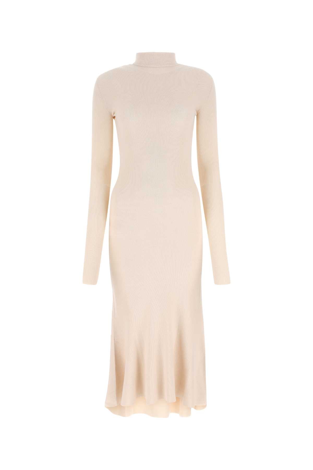 Sand Silk Blend Dress 9501 T Domesticated Calf Le Abiti
