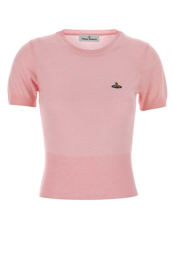 Pink Wool Blend Bea Sweater Exterior: Silk Maglieria