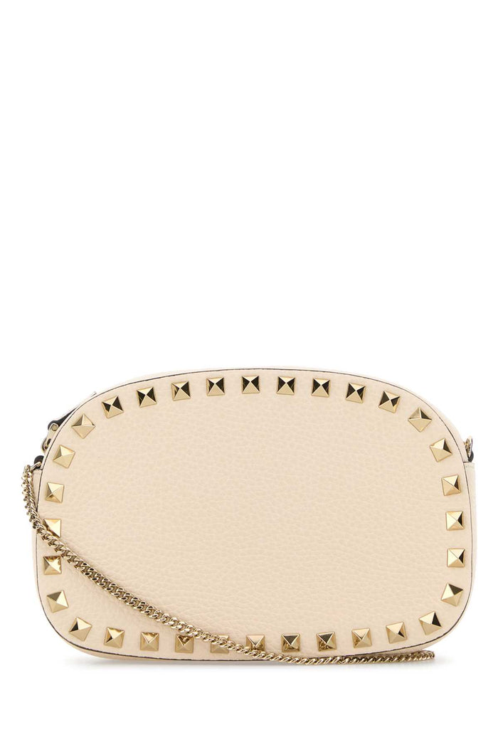 Ivory Leather Rockstud Crossbody Bag Lightivory Calf - Bos Taurus Borse A Tracolla