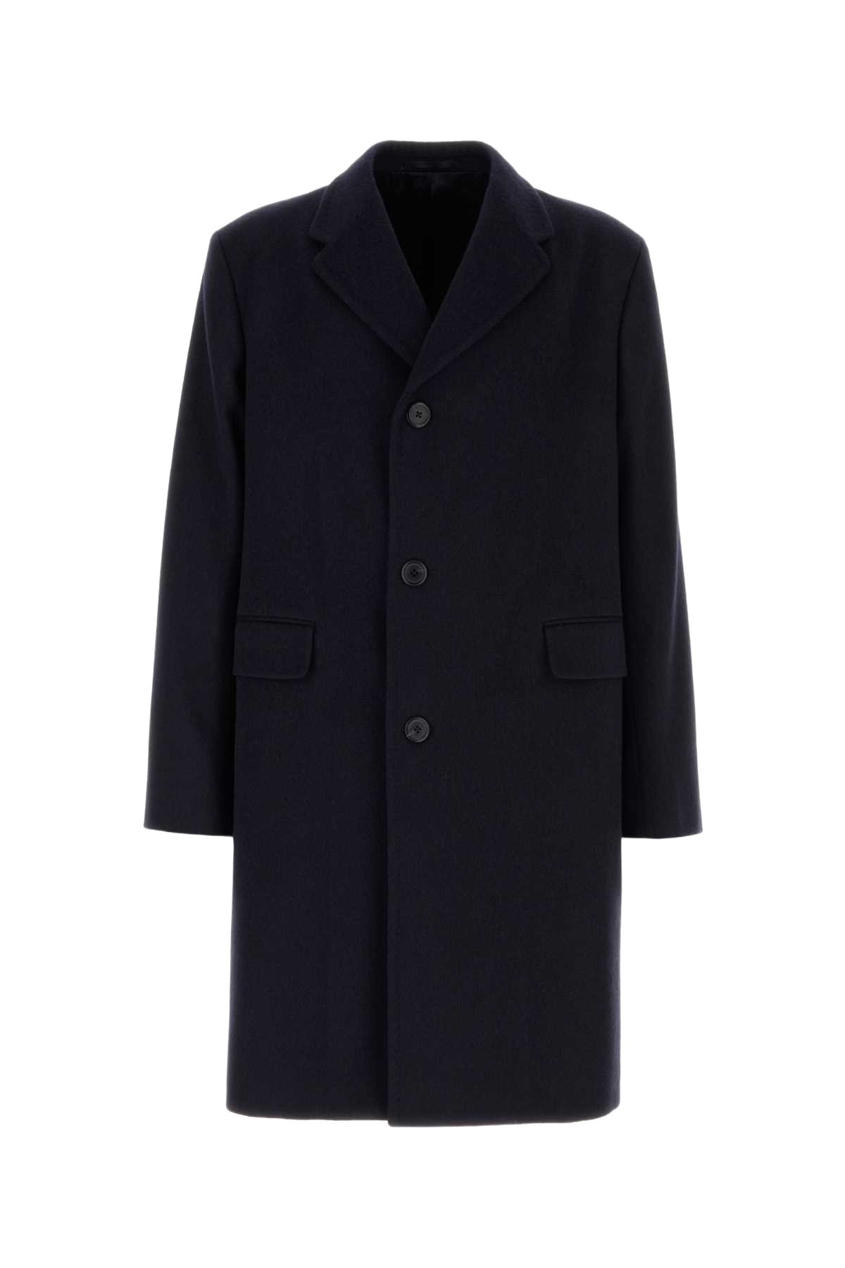 Midnight Blue Wool Coat Bleu Cappotti