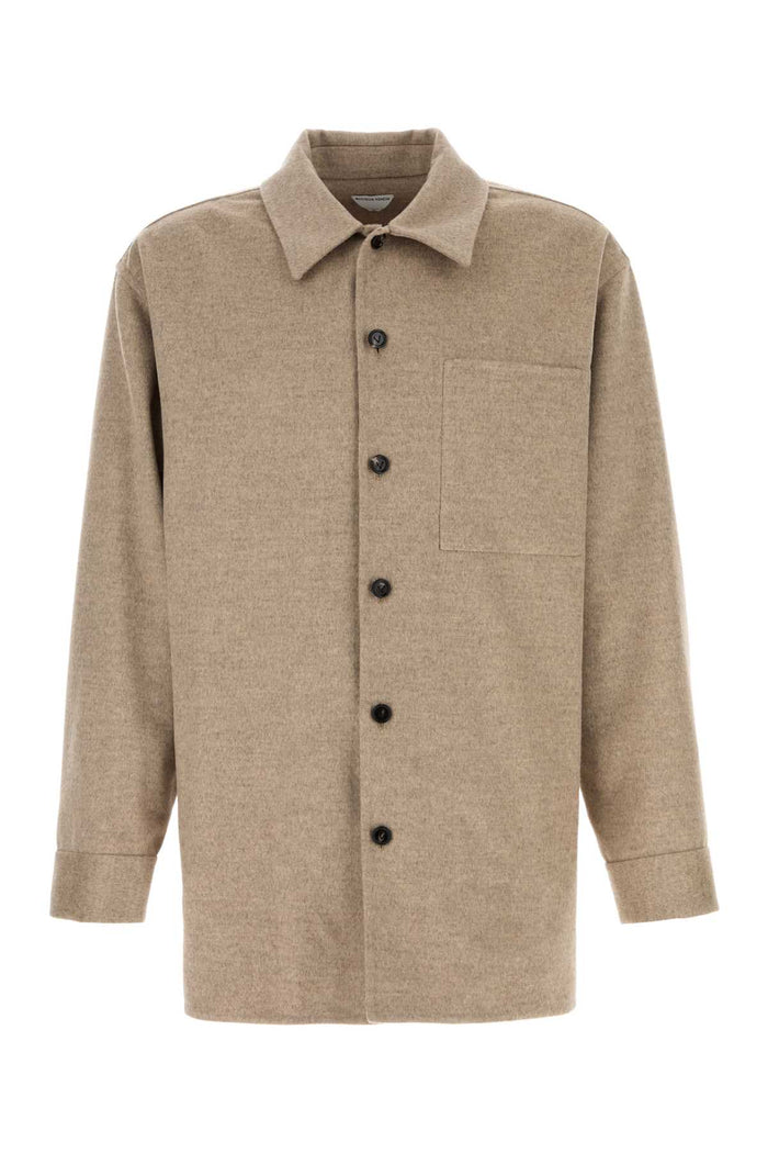 Cappuccino Flannel Shirt Sandshellmelange Exterior: Wool Cashmere Camicie