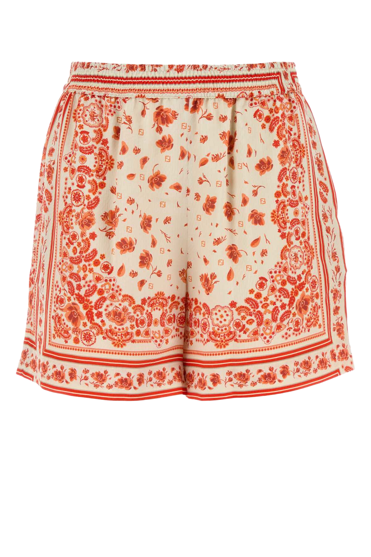 Printed Silk Shorts Coral Exterior