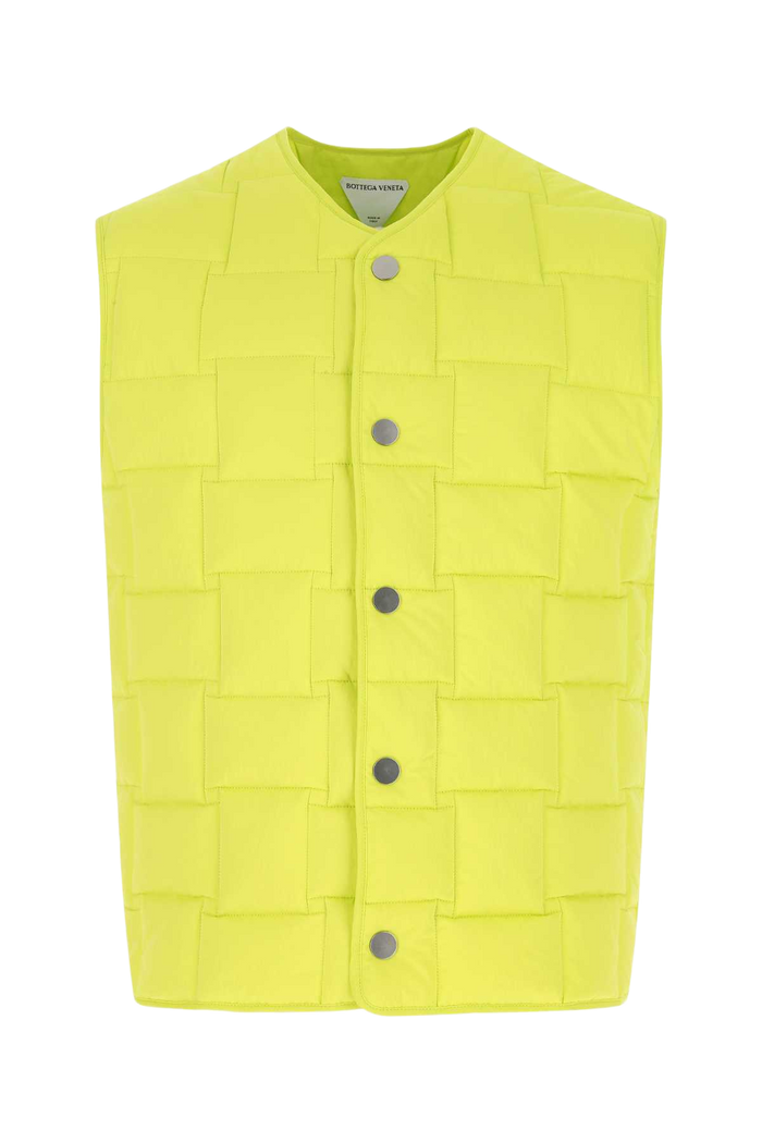 Fluo Yellow Nylon Padded Vest 7214 Giacche E Gilet