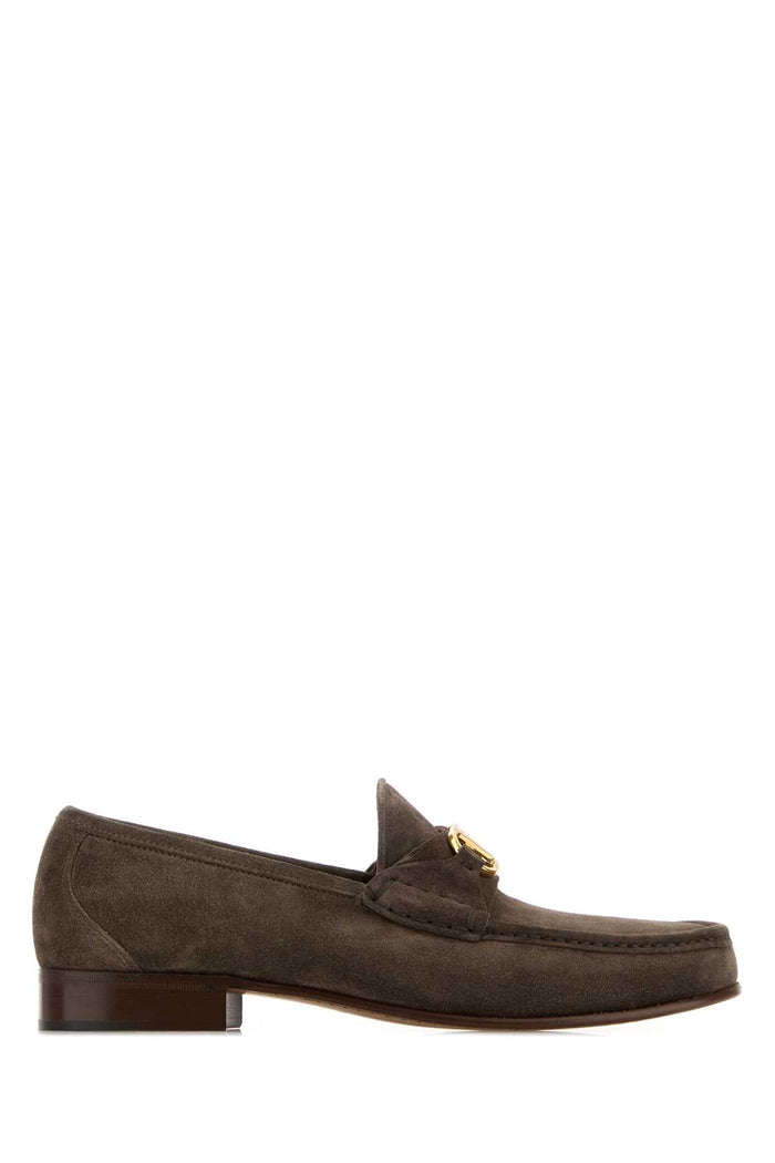 Mud Suede Loafers Shadowgrey Splicalf Leather - Bos Taurus Mocassini