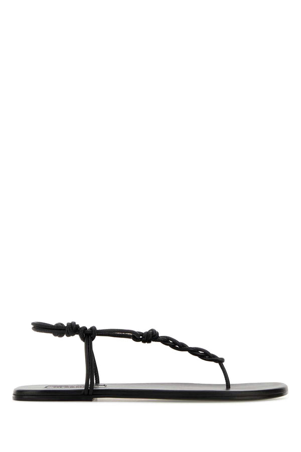 Jil Sander Exterior: 100% Ovine leather sandal in black