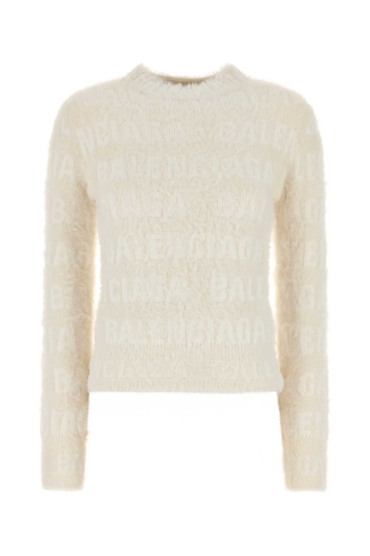 Ivory Wool Blend Sweater Exterior: Nylon Maglieria