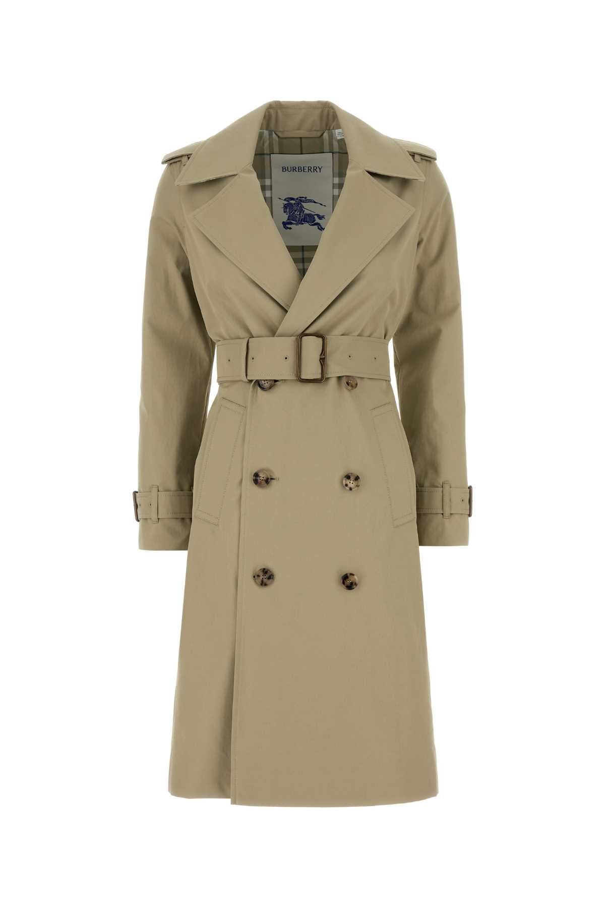 Sage Green Gabardine Trench Coat Skylark