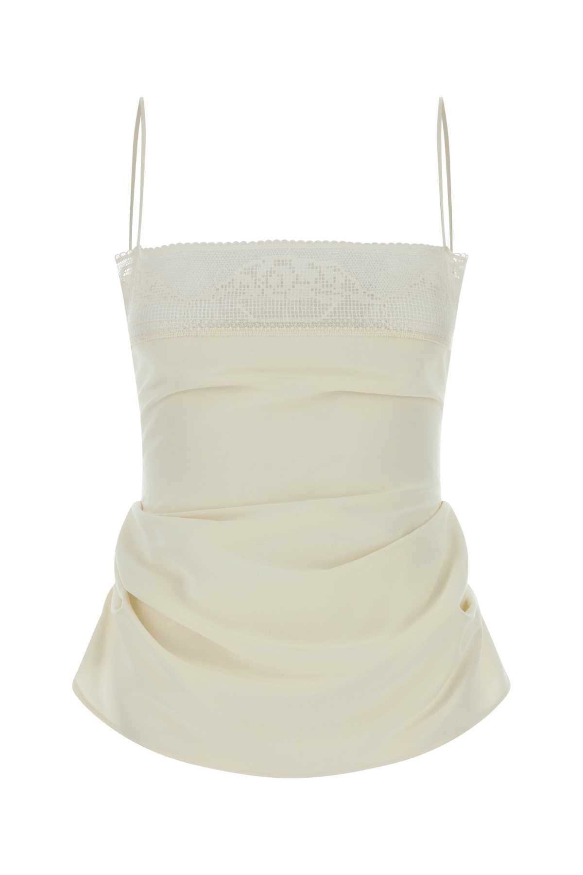 Cream Exterior: Silk T-shirt