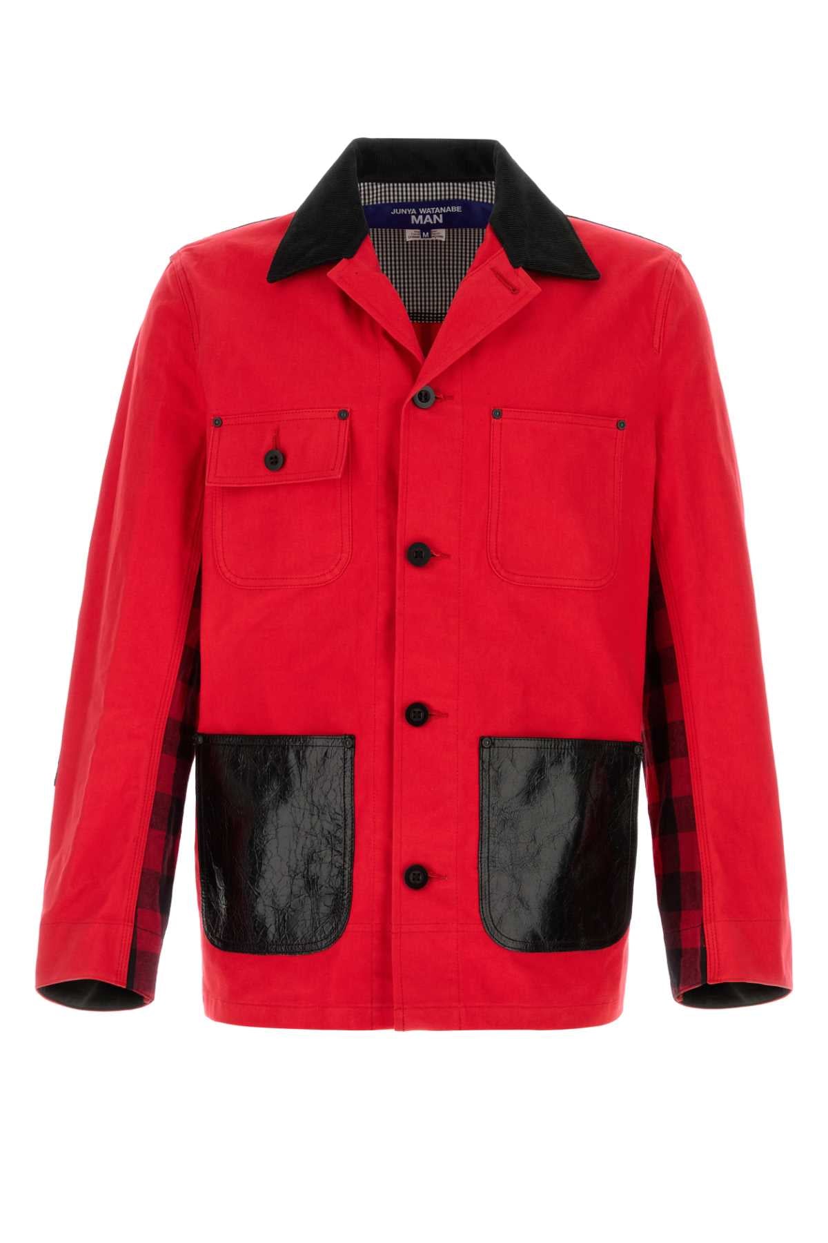 Red Denim Jacket Redxblack Exterior: Cotton Giubbini