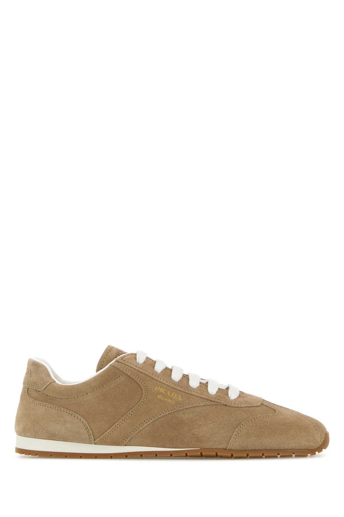 Beige Suede Sneakers Ecru'