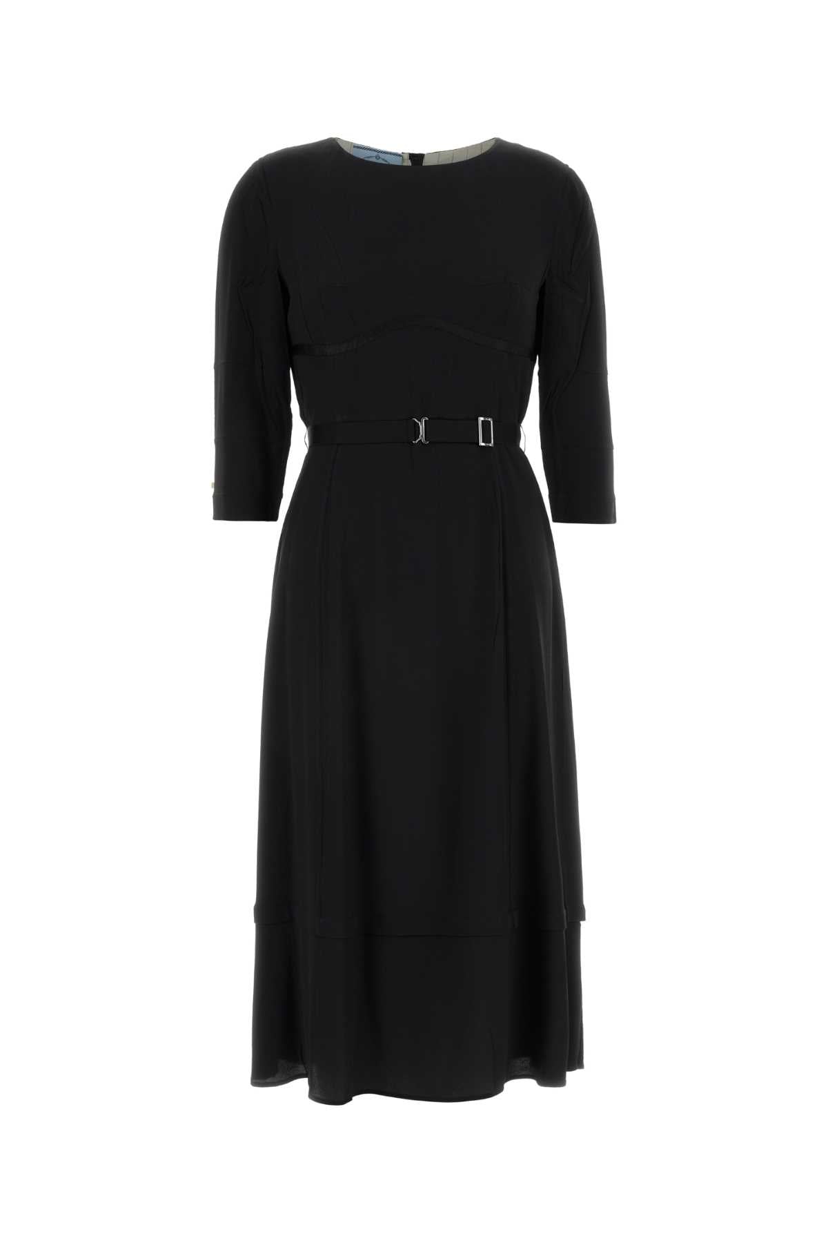 Black Acetate Blend Dress Nero Abiti