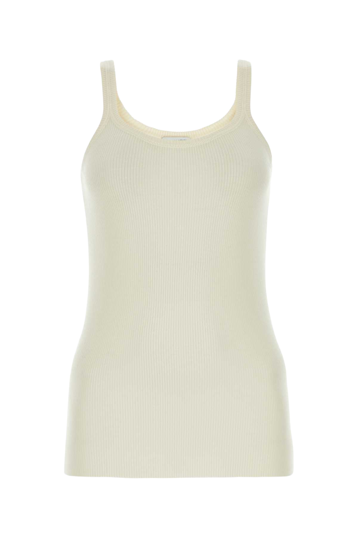 Ivory Wool Tank Top White Exterior: T-shirt