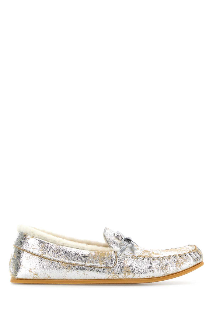 Silver Leather Loafers Tausiarjasminwh Lamb Mocassini