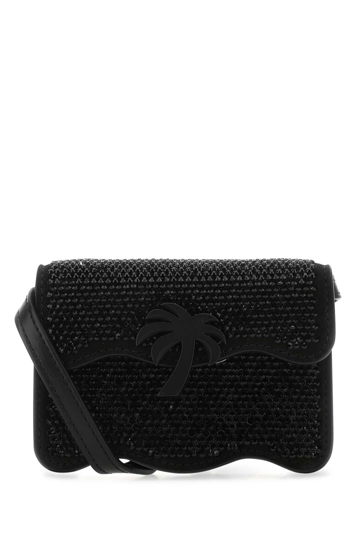 Embellished Leather Micro Palm Beach Crossbody Bag Blacksilve Borse A Tracolla