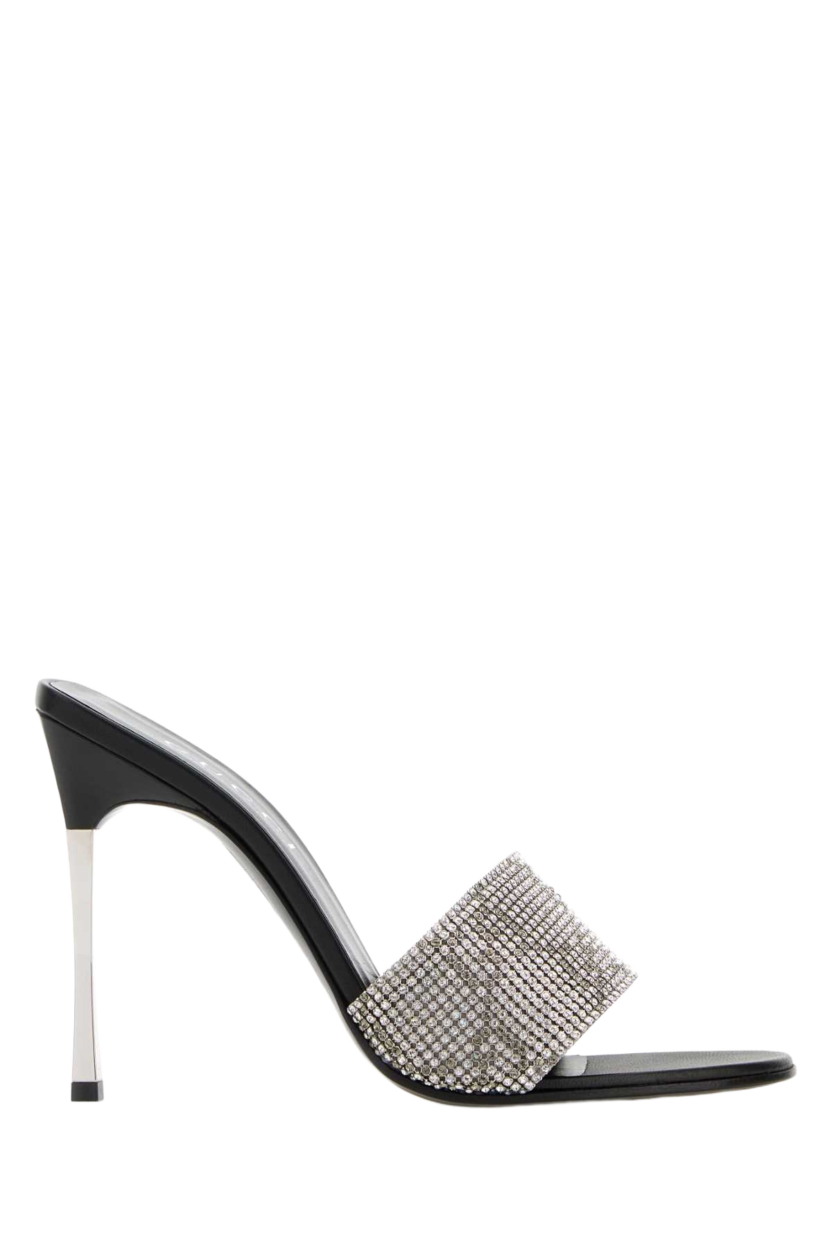 Embellished Fabric Bombshell Mules Ltgreycrybdiamon Sandali