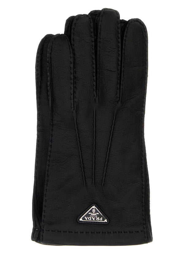 Prada Exterior: 100% Lamb Lining: 100% Cashmere gloves in black