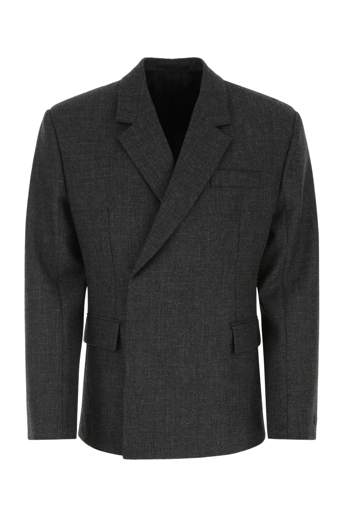 Melange Dark Grey Wool Blazer F0308 Giacche E Gilet