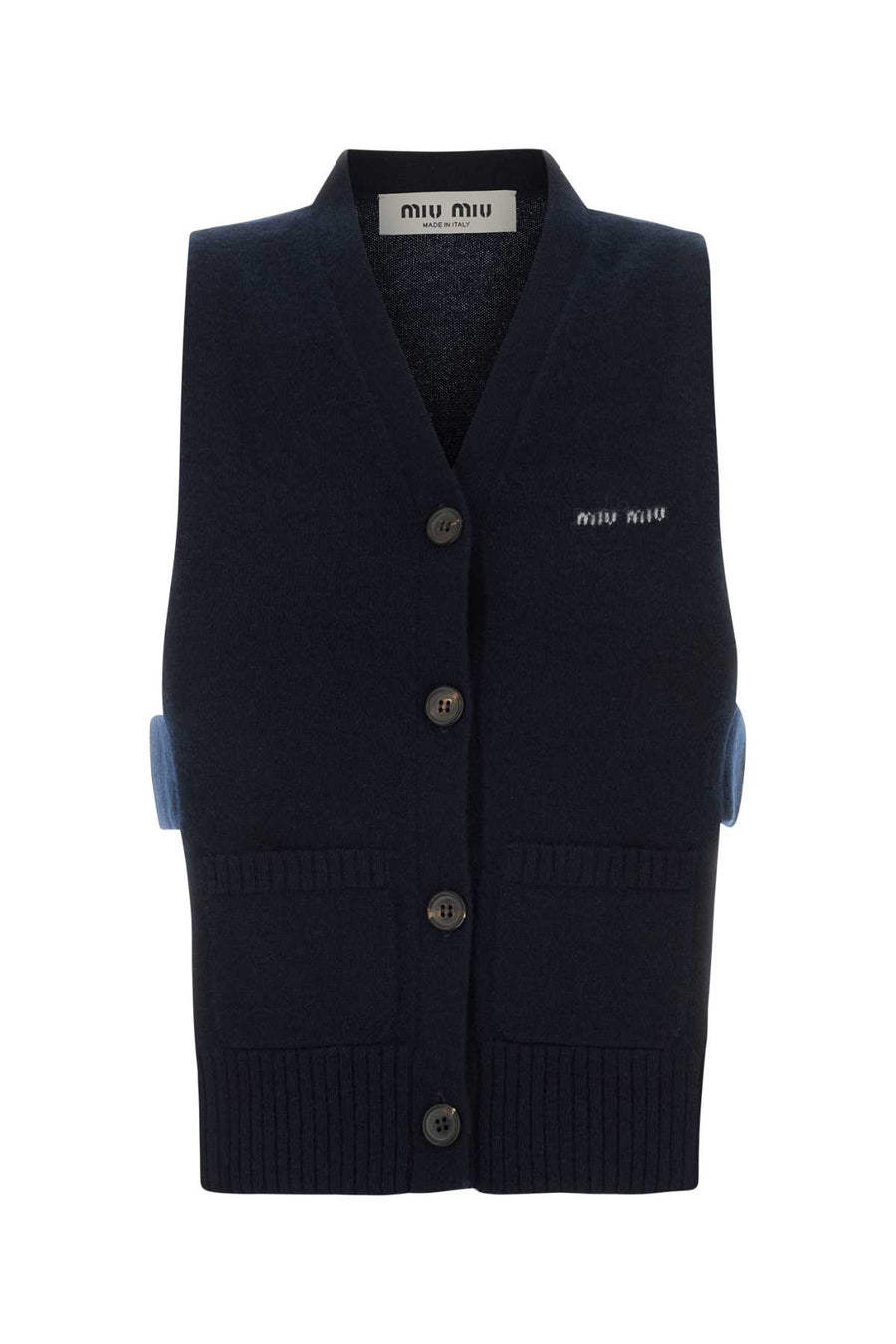 Miu Miu 100% Cashmere vest in navy