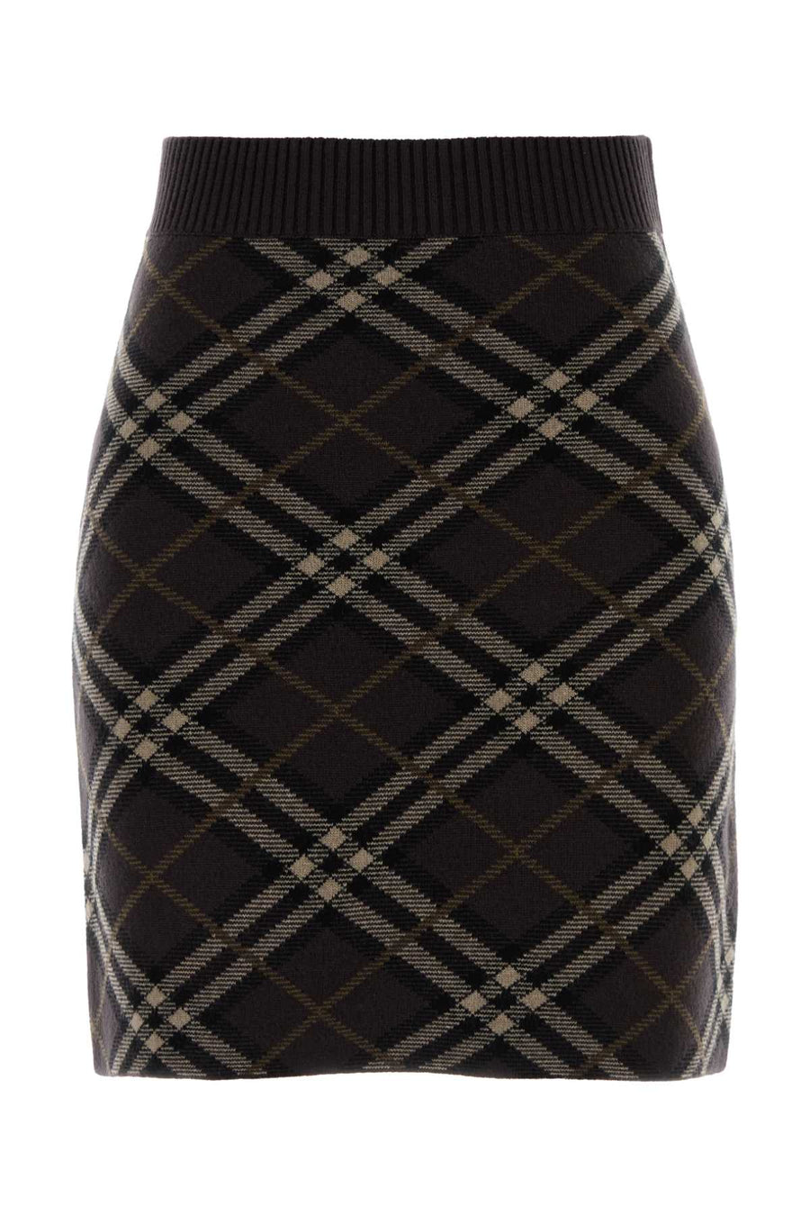 Burberry Wchk 71% Wool mini skirt in black