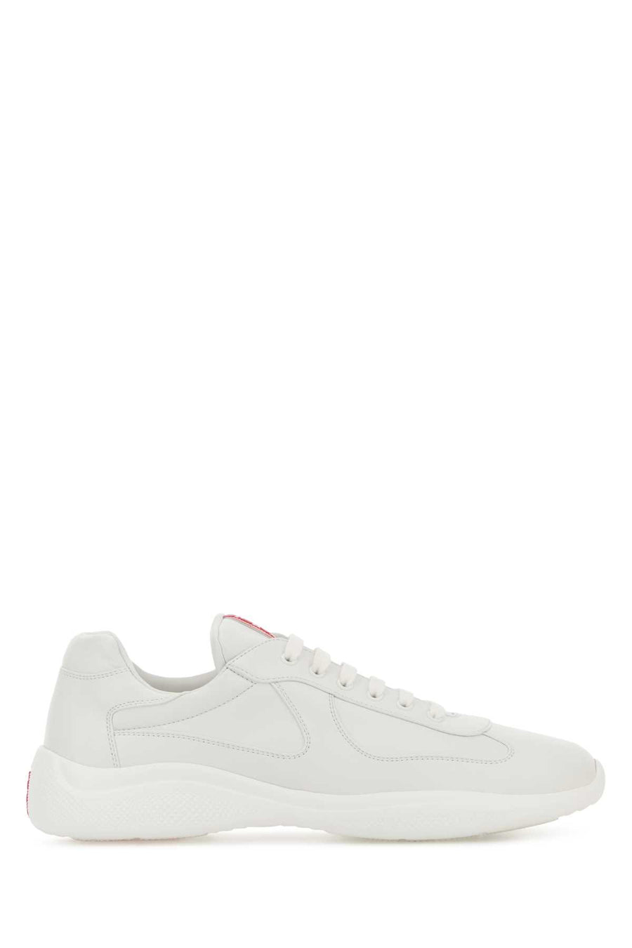 Prada Exterior: 100% Nappa leather Interior: 100% Leather Sole: Rubber sneaker in white