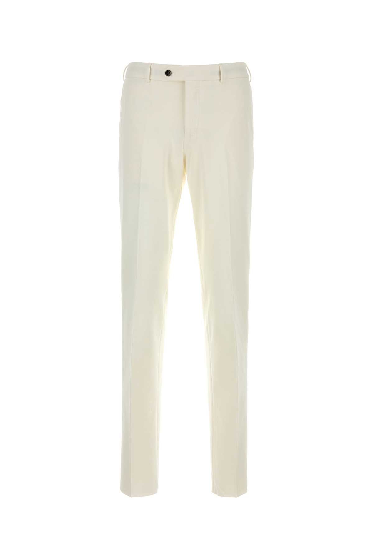 White Stretch Cotton Blend Style Joggers 0010 Pantaloni