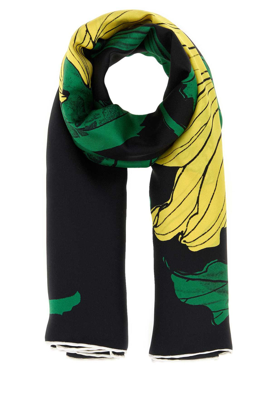 Alexander McQueen Exploded Silk fabric scarf in black