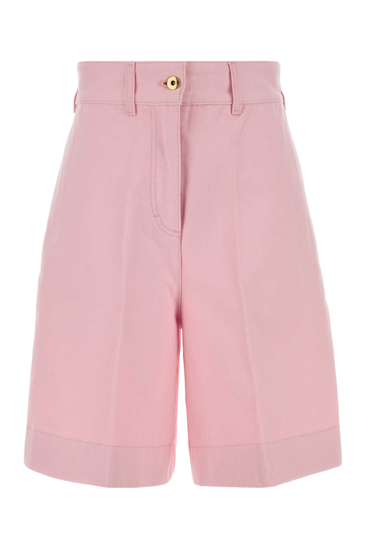 Pink Cotton Bermuda Shorts Pinksunset Exterior