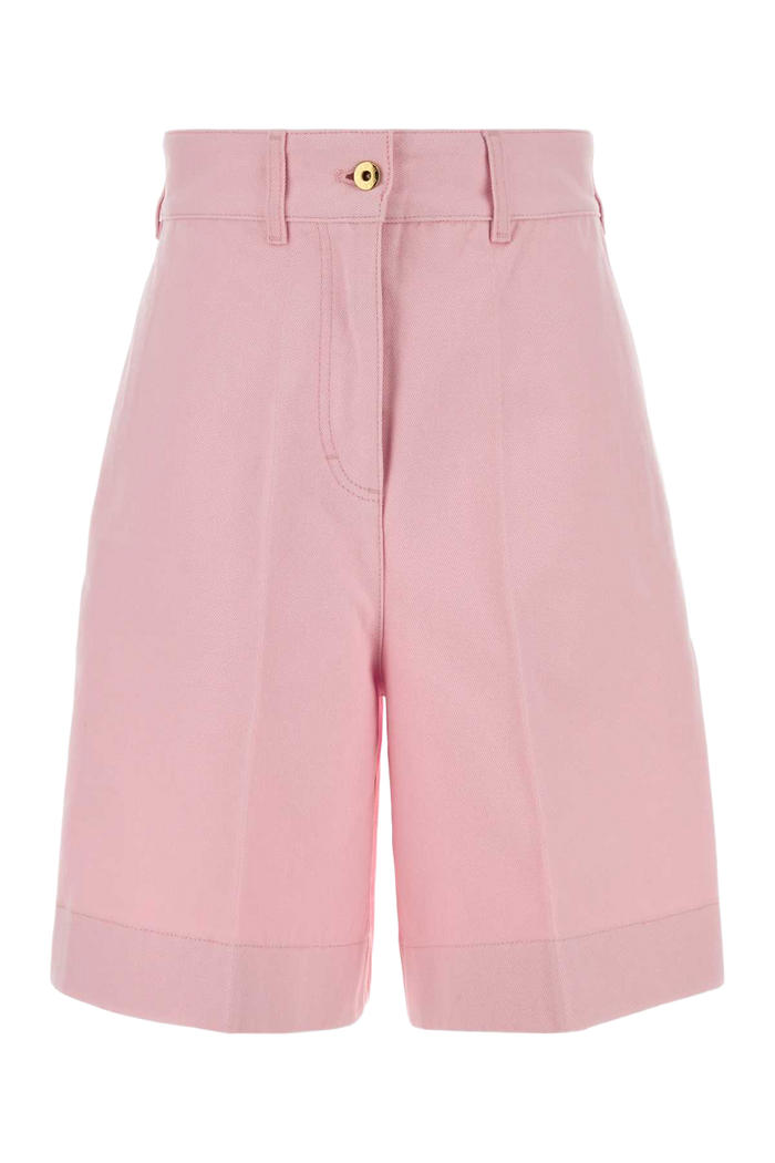 Pink Cotton Bermuda Shorts Pinksunset Exterior