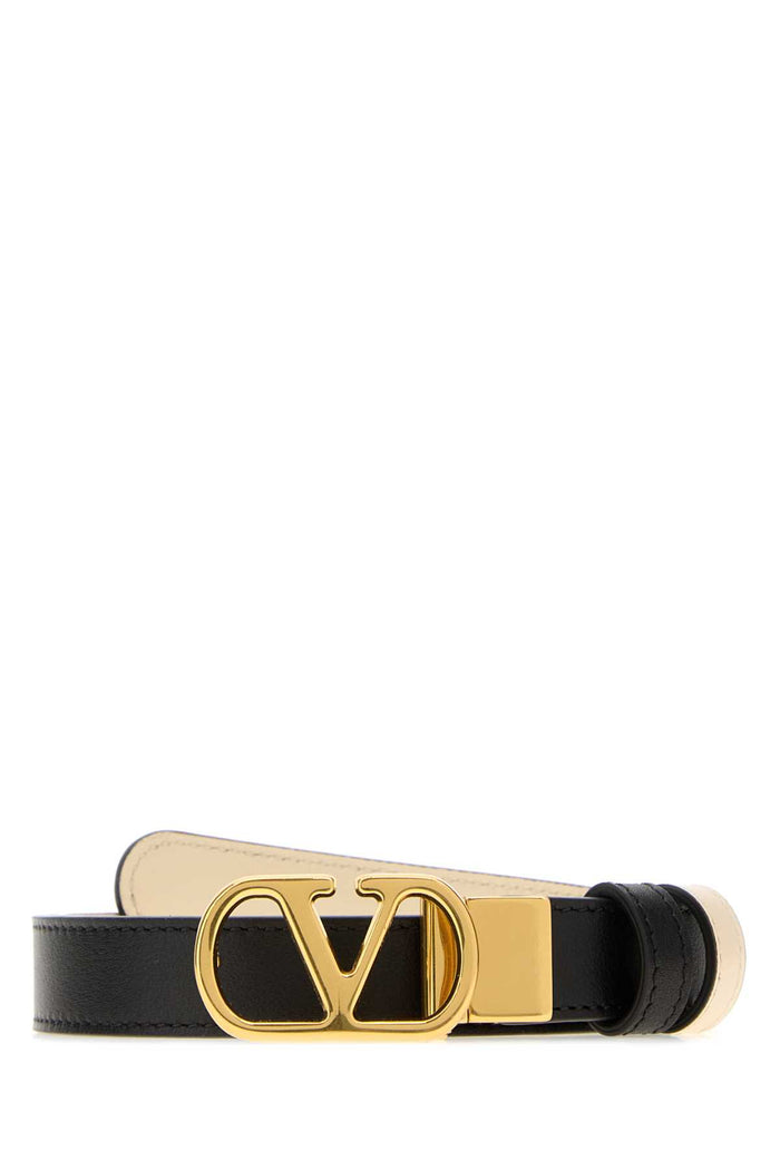 Black Leather Reversible Belt Nerobutterwhite Cinture