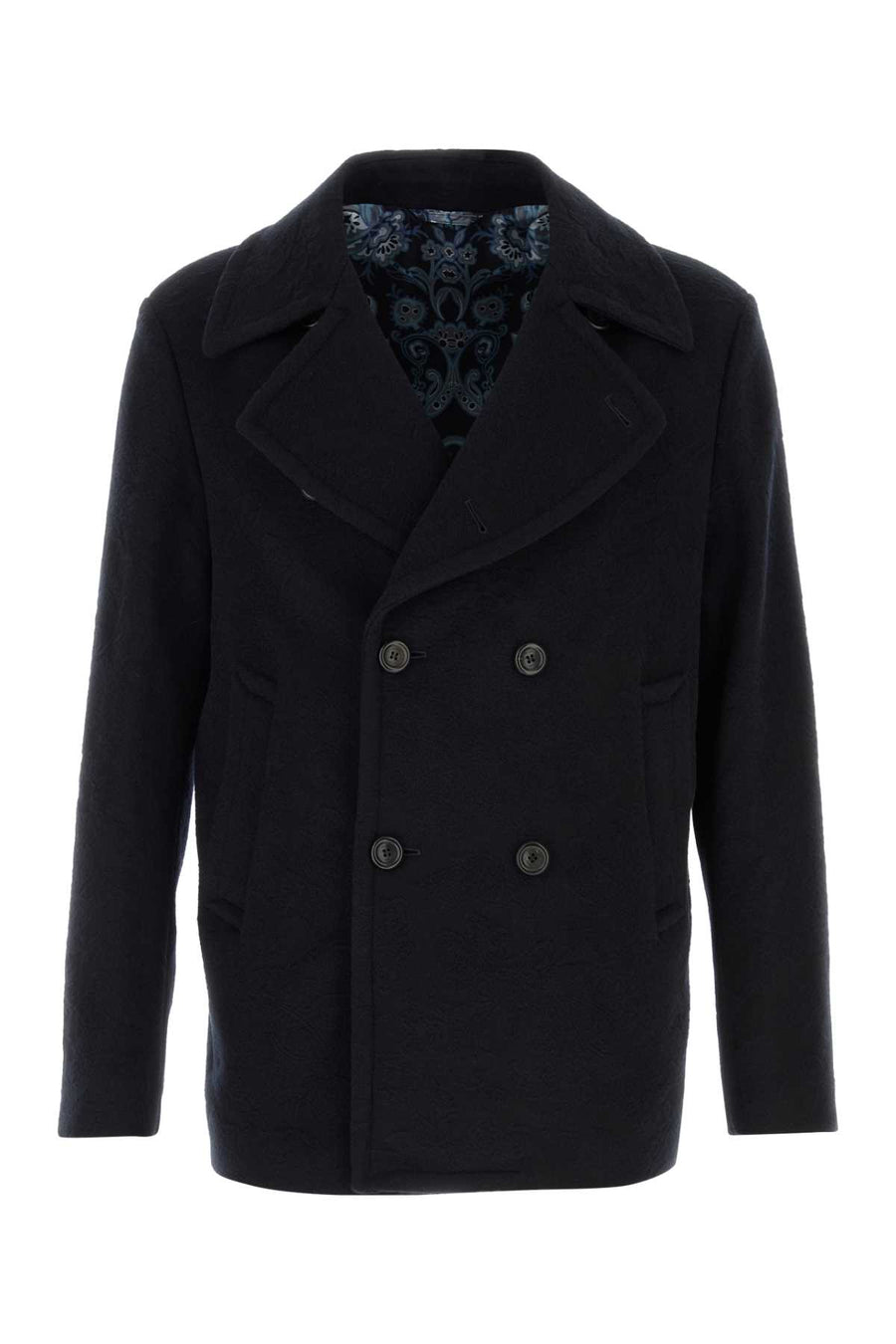 Etro Wear Exterior: 100% Wool coat in navy