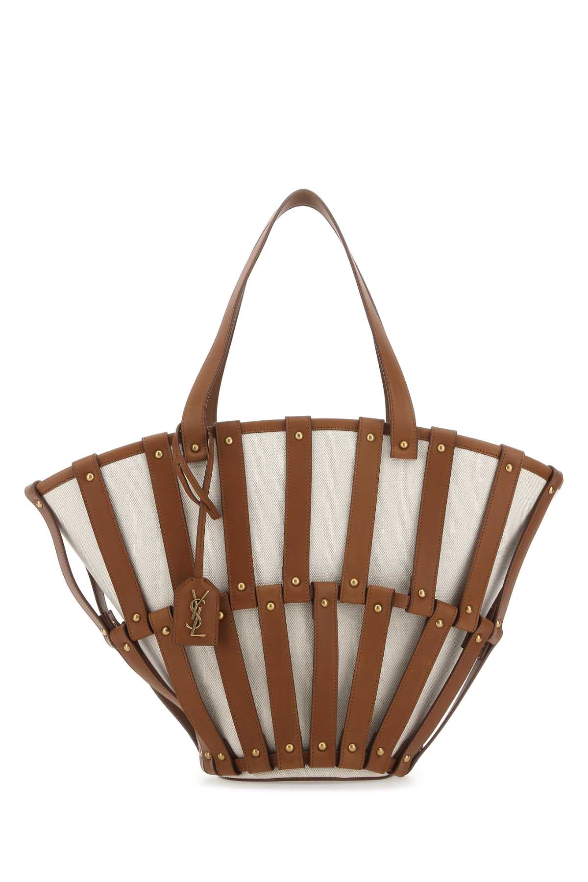 Two-Tone Canvas And Leather Medium Beatrix Shopping Bag 9093 Borse A Mano