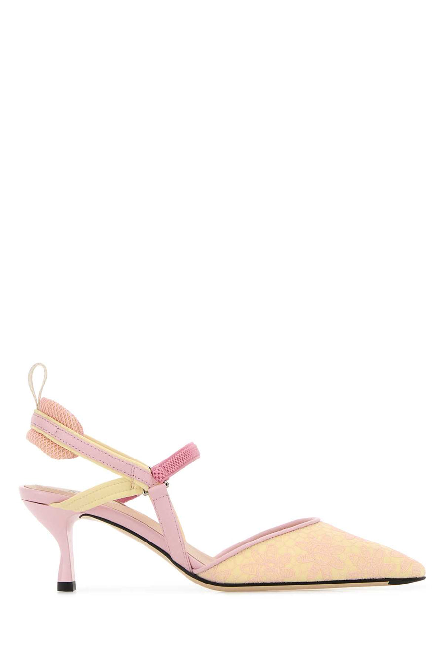 Fendi Exterior: 100% Fabric Interior: 100% Leather Sole: Leather heel in yellow