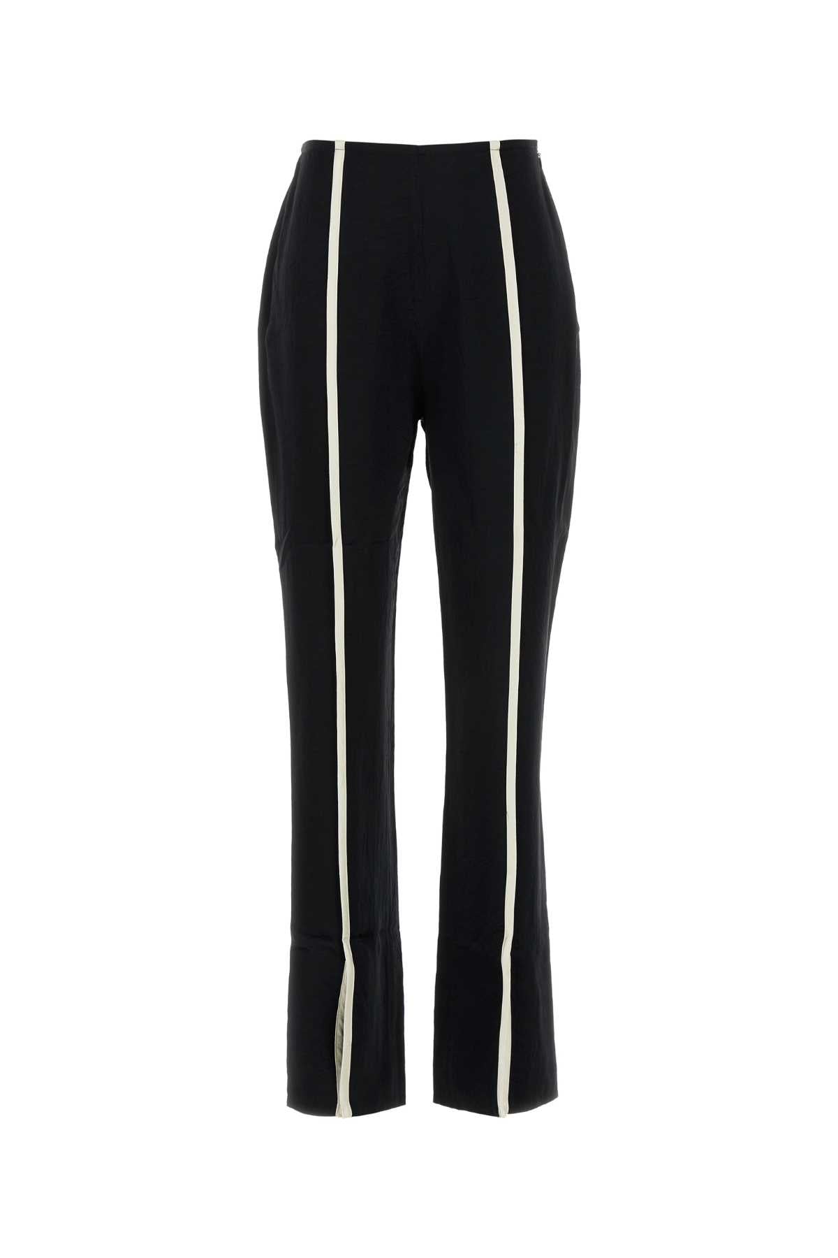 Black Satin Pant Blackecru Exterior: Acetate Pantaloni