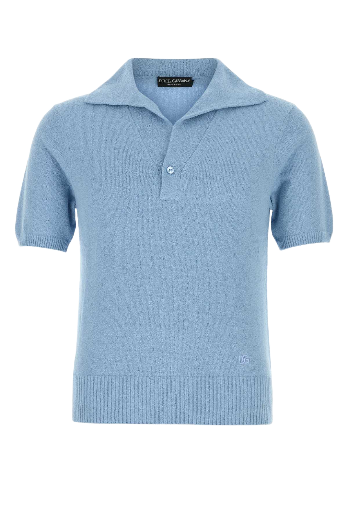 Light Blue Cotton Blend Polo Shirt Azzurro6 Exterior: Nylon