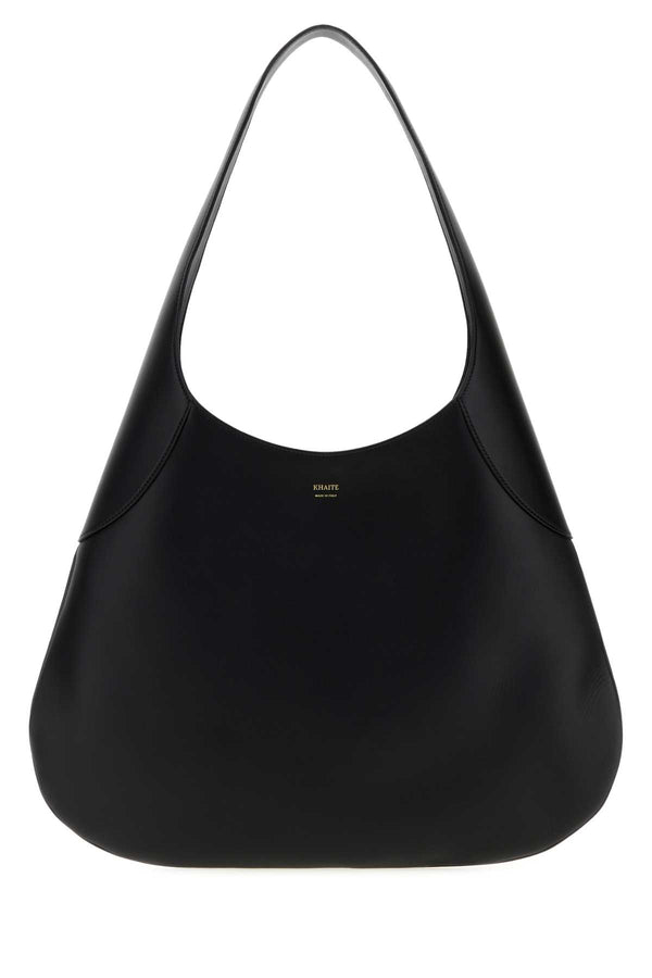 Khaite Hobo Exterior: 100% Calf; Lining: 100% Leather; Finishing: Golden metal hobo bag in black