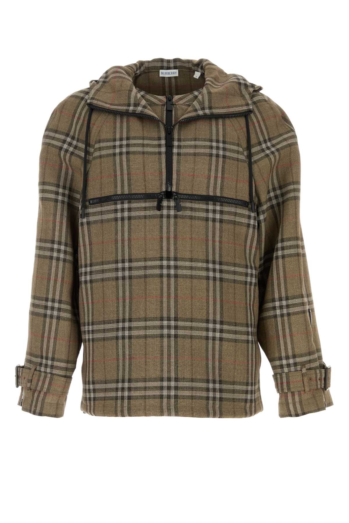 Embroidered Viscose Blend Sweatshirt Brushipcheck Exterior: Silk Giubbini