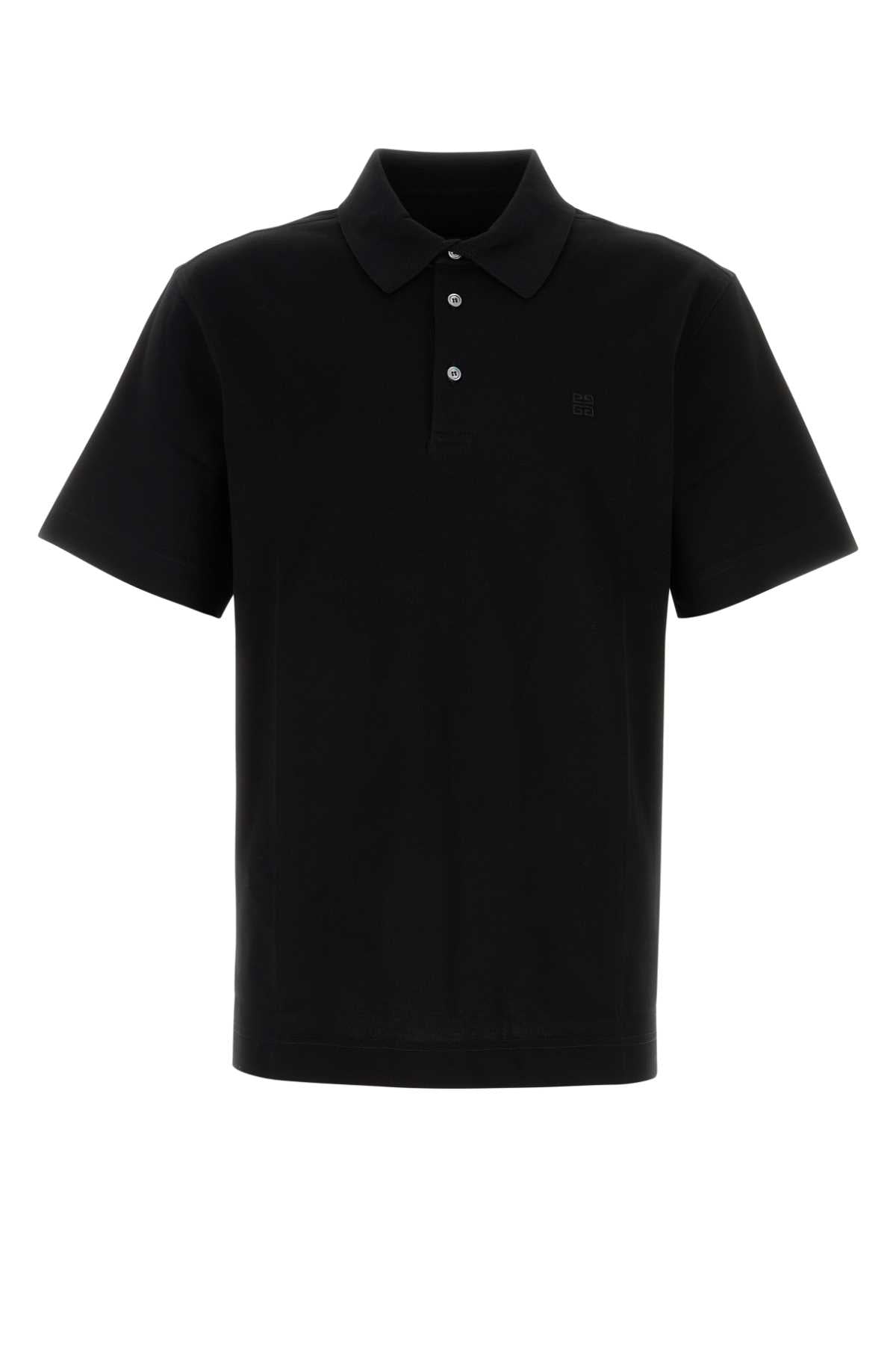 Black Piquet Polo Shirt Exterior: Cotton