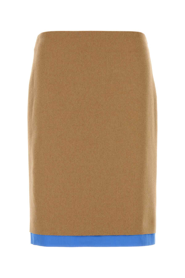 Miu Miu Exterior: 100% Camel; Lining: 100% Viscose skirt in beige