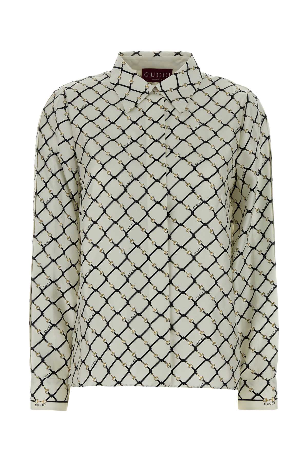 Printed Silk Shirt Whiteblackmc Camicie