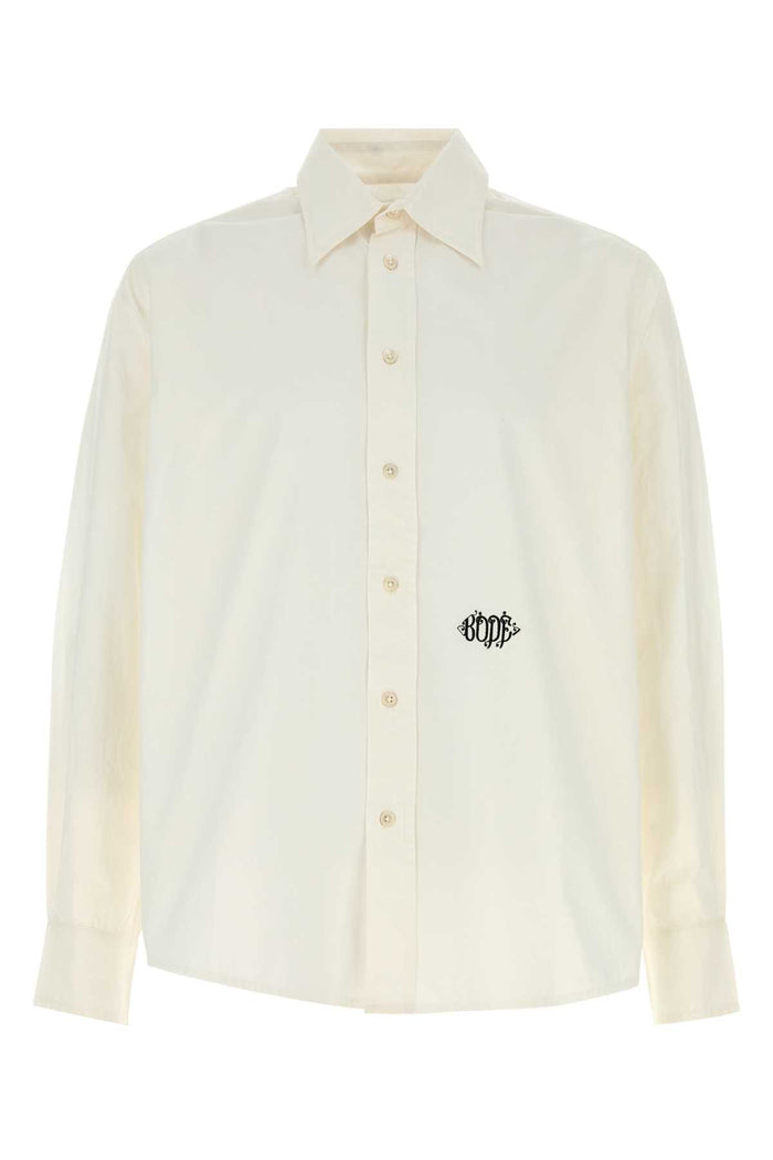 White Poplin Monogrammed Shirt Exterior: Cotton Camicie