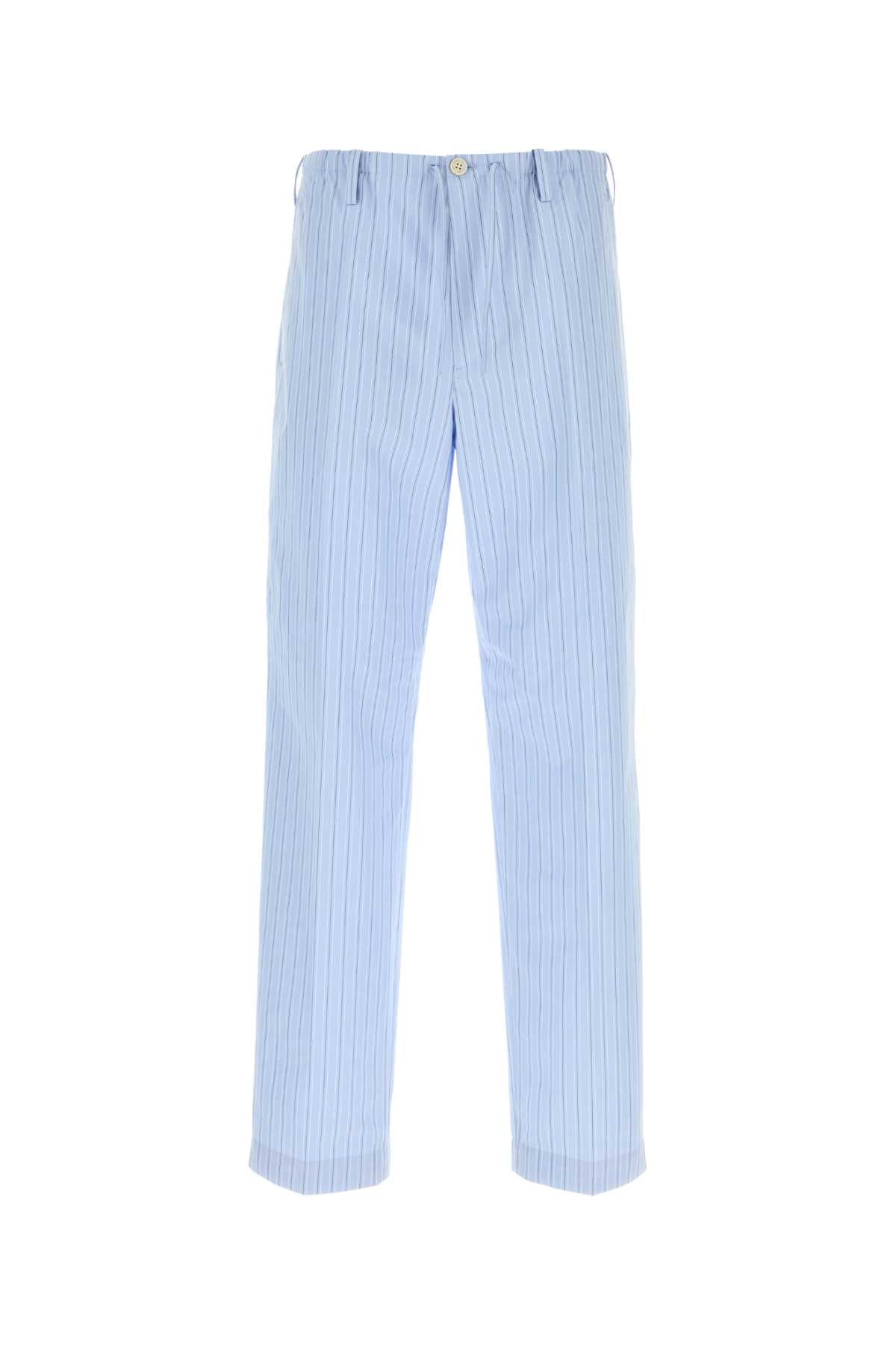Embroidered Poplin Penny Pyjama Pant Lightblue Pantaloni