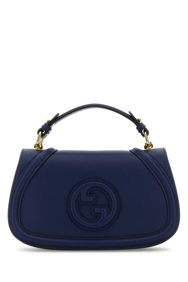 Blue Leather Gucci Blondie Handbag Blu Calf Skin Borse A Mano
