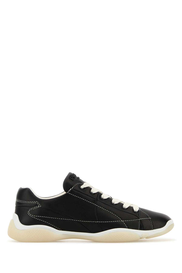 Prada Exterior: 100% Leather sneakers in black