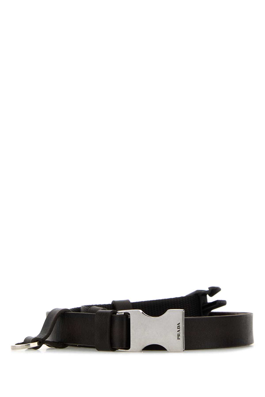 Prada 100% Leather; Silver metal belt in brown