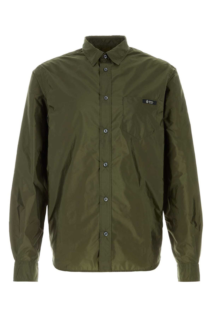 Army Green Re-Nylon Shirt Militare Exterior: Camicie