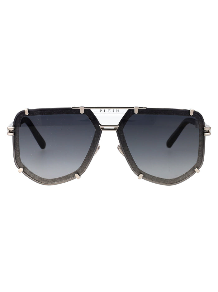 Spp132 0k07 Silver Black Metal Sunglasses
