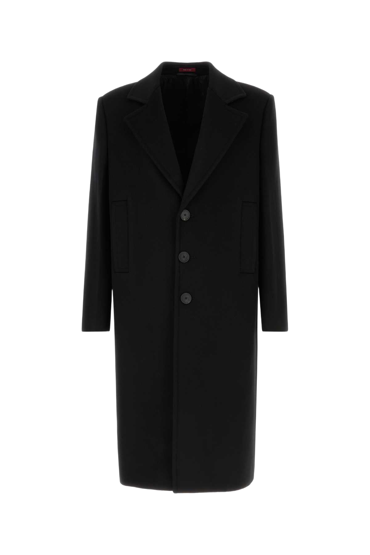 Black Wool Blend Coat Nero Cappotti