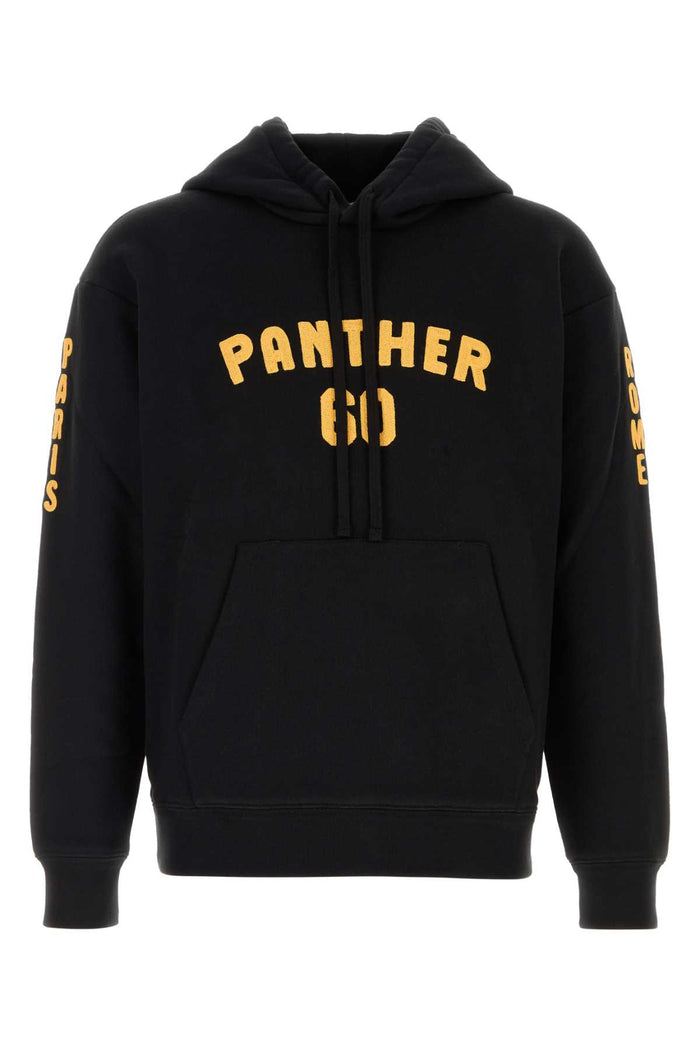 Black Cotton Sweatshirt Nerogiallo Exterior: Felpe