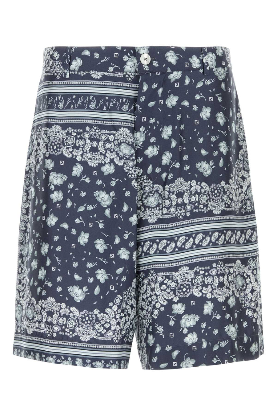 Fendi Silk 100% Silk bermuda shorts in navy