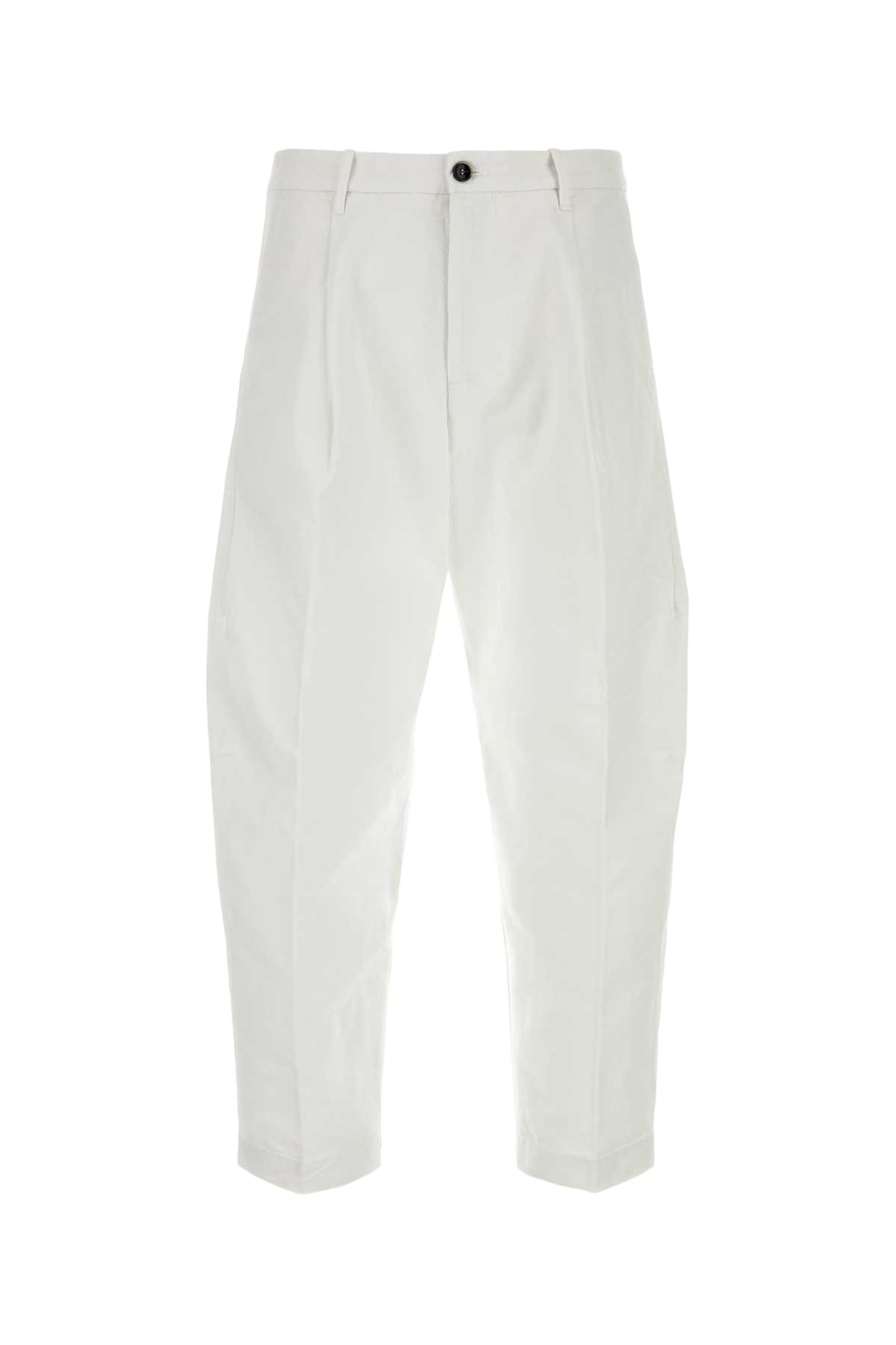 White Cotton Giulio Pant Bianco Exterior: Pantaloni